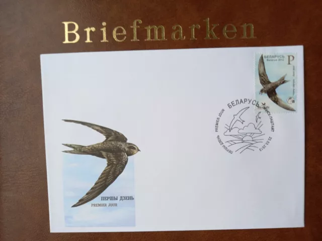 Vögel des Jahres Mauersegler Belarus Ersttagsbrief FDC 2012