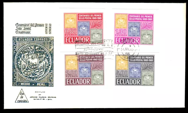 Ecuador 1186-89 FDC, 100 Jahre Briefmarken Ecuador, aus Block 13