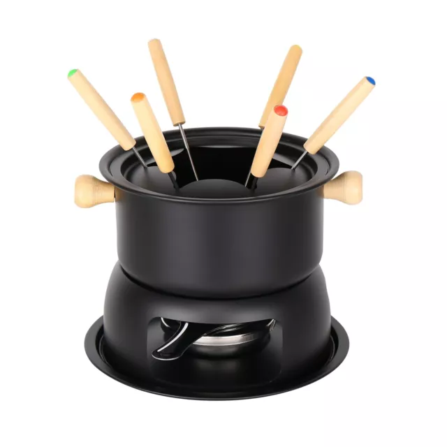 URBN-CHEF 6 Person Chocolate Or Cheese Deluxe Fondue Set Melting Pot w/ 6 Forks