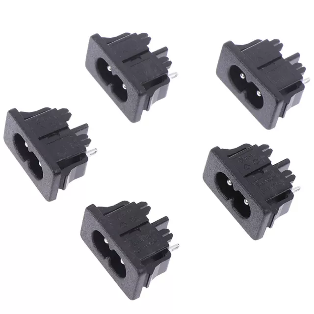 5Pcs New AC250V 5A 2Pin AC power socket Mount Female Socket ueL_hg SN❤