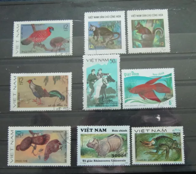 Briefmarken Vietnam verschiedene Tiere gestempelt