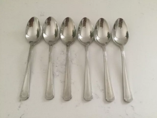 RARE 6 Oneida Balmoral 13.2cm Tea Spoons Teaspoons Cutlery Stainless Steel VGC