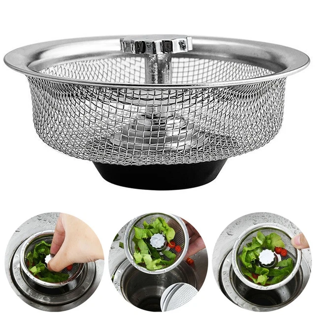 Filtro de fregadero de calidad piezas alcantarillado salida plata acero inoxidable eliminador de residuos