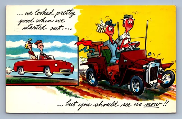 Postcard Vtg Humor Funny Comic We Looked Pretty Good You Should See Us Now