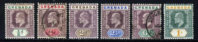 GRENADA KE VII 1902 Keyplate Part Set Wmk Crown CA  SG 57 to SG 63 MINT & VFU