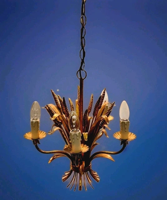 Plafonnier industriel, lustre Sputnik, plafonnier en métal à 5 têtes
