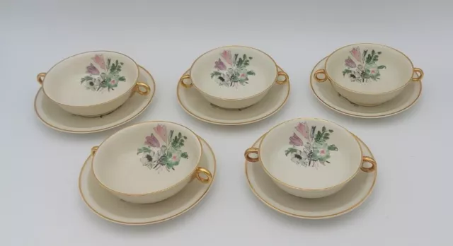 5 Tazas A Caldo Porcelana Marfil de Limoges HAVILAND Rouard Paris Patry-Bie