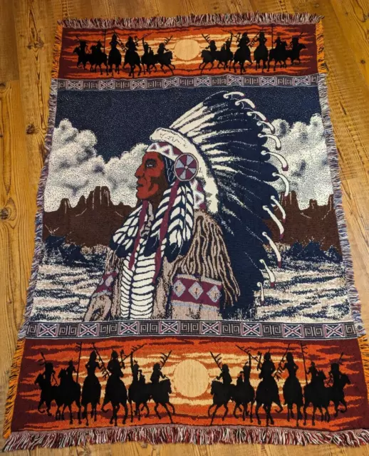 Native American Indian Southwest Woven Cotton Throw Blanket or Wall Hanging