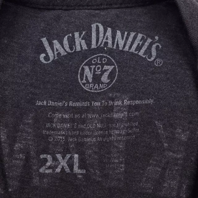 Jack Daniels Tennessee Fire Gray Short Sleeve Shirt Unisex Adult Sz 2XL Whiskey 3