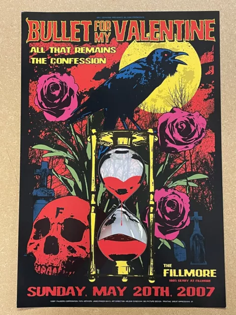 Bullet For My Valentine 5/20/07 gig tour poster original 13x19 James Rheem Davis