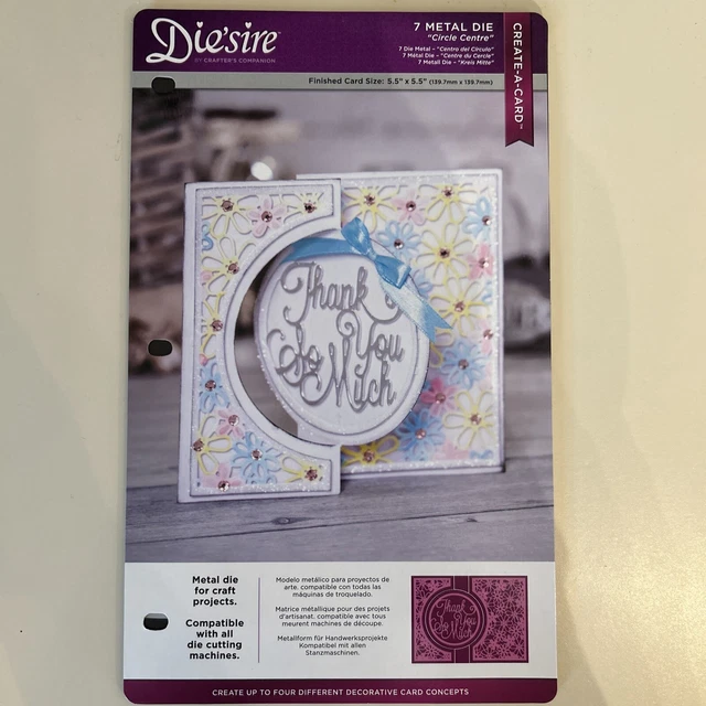 Juego de 7 piezas de troqueles Die'Sire Create-A-Card CIRCLE CENTRE