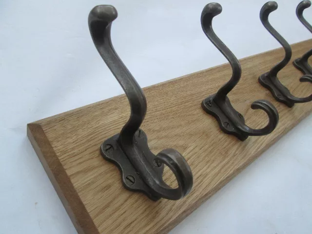9 sizes SOLID ENGLISH OAK WOODEN HAT & AND COAT HOOKS HANGER PEGS RAIL RACK 35 2