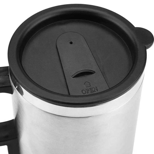 500ml 12V Travel Coffee Heated Mug Car Based Heating Kettle Cup Steel L0K2 9