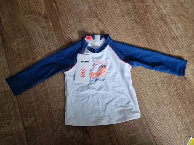 T-shirt top nuoto bambino Sunuva taglia 6 m - 12 m UPF 50+ nuova