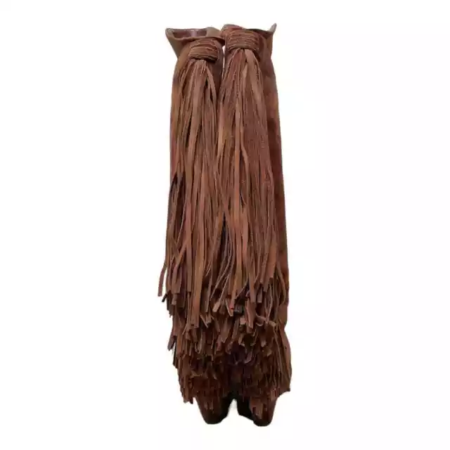 CHRISTIAN LOUBOUTIN SUEDE Fringe Wedge Knee Boots 36 1/2 6 $350.00 ...
