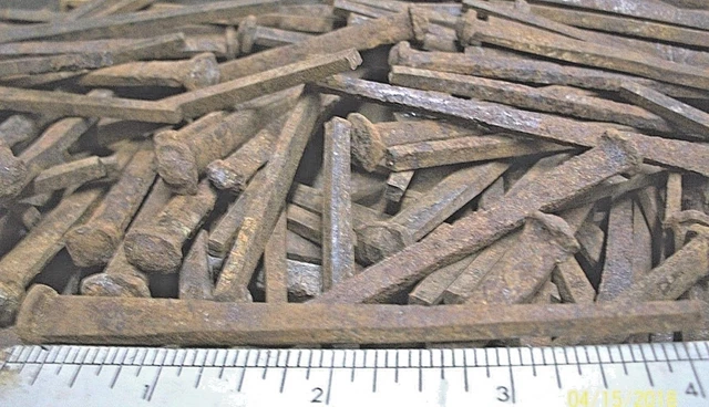 20, Big Early, Unused, Rusty, 4" Long !!, Square Steel Nails, Great Head ! Lot 2 2