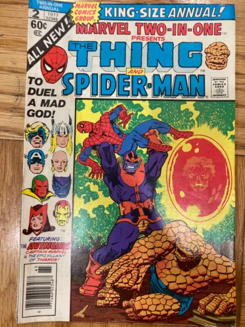 Marvel Two-in-One Annual #2 Starlin;Thanos Thing, Spider-Man Avengers Great Cond
