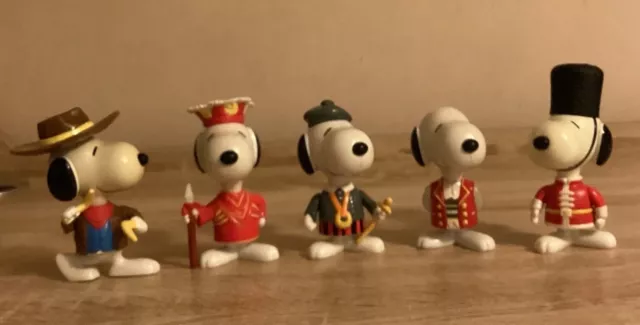 5 X Vintage McDonalds Happy Meal Snoopy Round The World Toys 1999 Inc. Australia