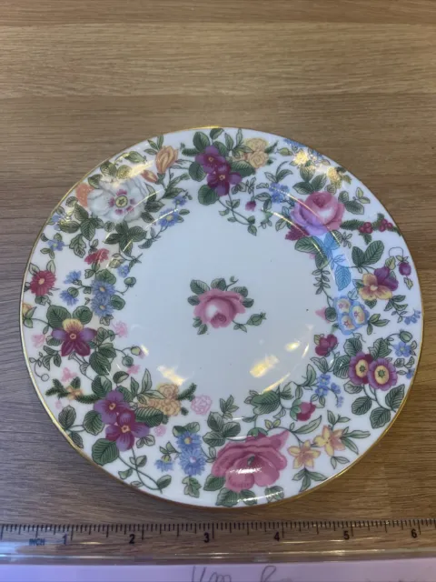 Gorgeous Vintage 6” Plate Dish Crown Staffordshire Floral VGC