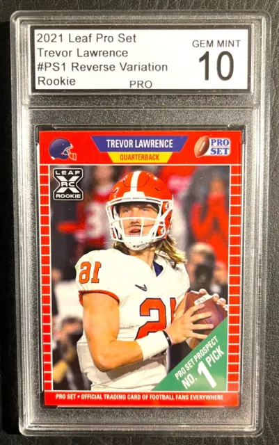 2021 Leaf Pro Set #PS1 Trevor Lawrence Reverse Rookie - Graded PRO Gem Mint 10