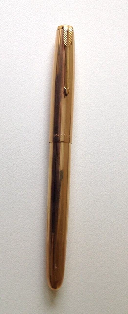 PARKER 51 STILOGRAFICA fountain pen 12K rolled gold made in England EUR ...