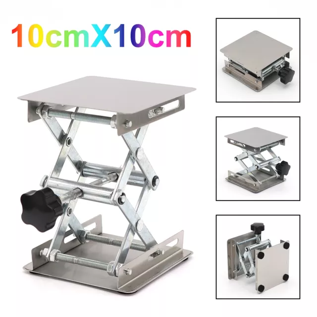 HQ 4'' Stainless Steel Lab Stand Table Scissor Lift laboratory Jiffy Jack uk