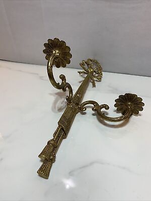 Old Antique Brass Drop Candle Holder- With (Knob For Electric)vintage art