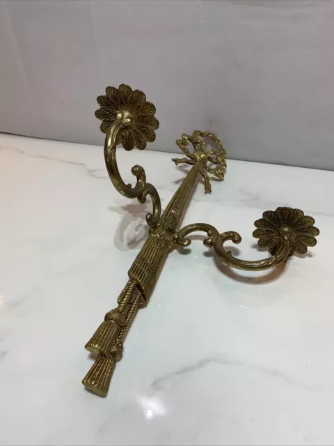 Old Antique Brass Drop Candle Holder- With (Knob For Electric)vintage art