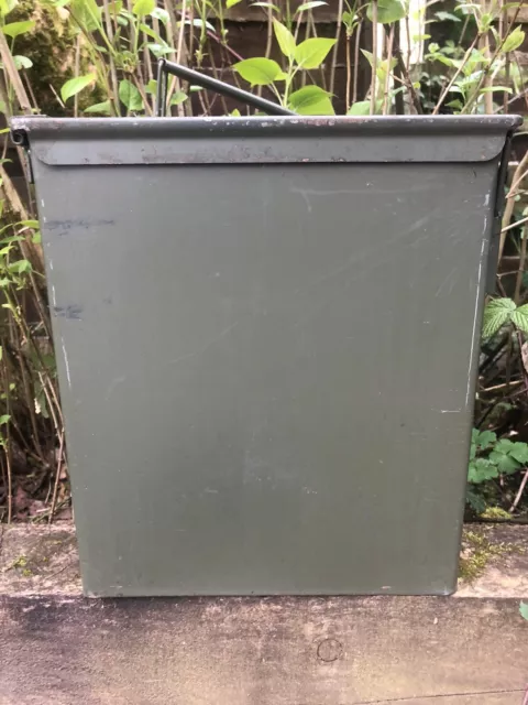 Army Surplus Ammo Boxes, Metal Tool Box, Storage Box 33 x 28 x 14cm Olive Green