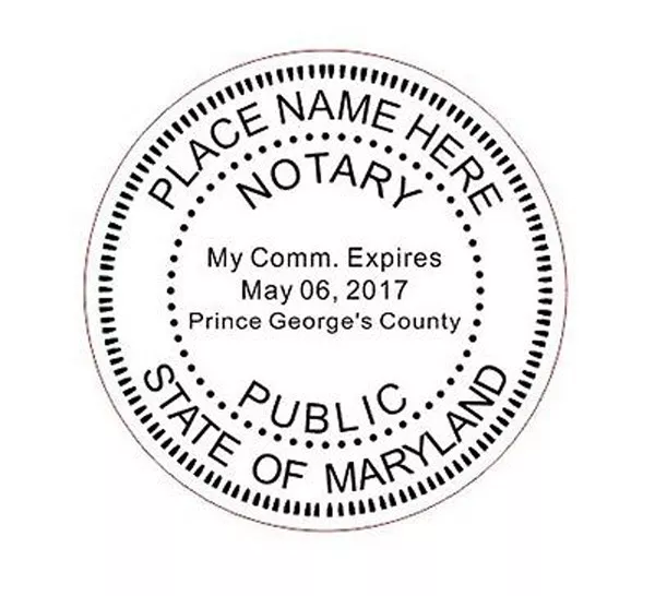State of Maryland | Custom Round Self-Inkin Notary Public Stamp Ideal 400R