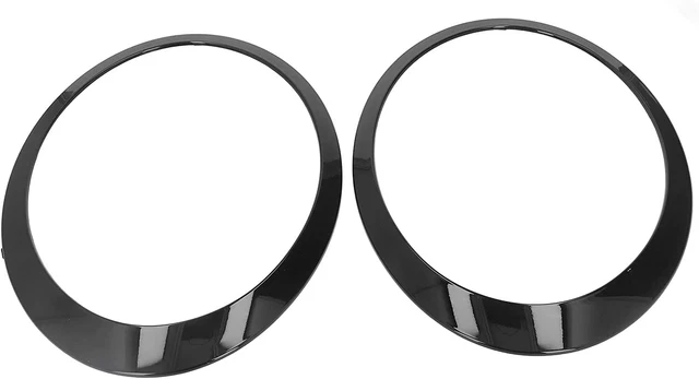 2Pcs Headlight Trim Ring L+R For Mini Cooper R55 R56 2007-2015 Glossy Black NEW