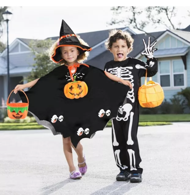 Forhome Costumi di Halloween per Bambini, Mantello nero Bambino