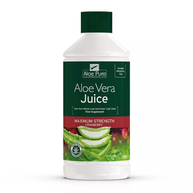 1 bottle of Aloe Pura Aloe Vera Juice Cranberry Flavour 1L 1 Litre