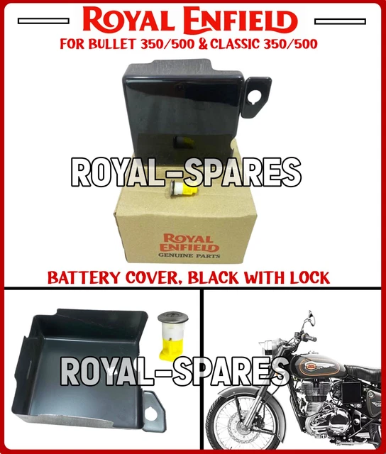ROYAL ENFIELD &BATTERY COVER, BLACK WITH LOCK" For Bullet & Classic 350