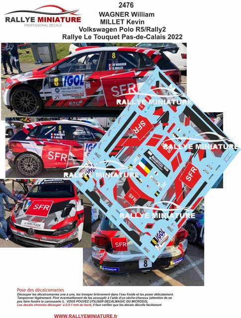 Décalcomanies 1/24 Citroën DS3 Houssin Rallye Le Touquet 2022 - Modélisme Auto Rallye - Ref 2488
