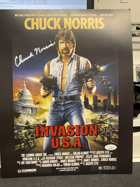 Chuck Norris autograph Invasion USA signed 11x14 movie photo ~ JSA Witness COA