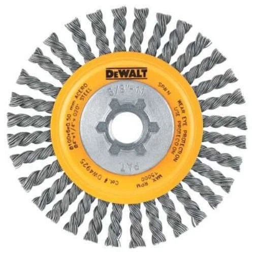 Rueda de alambre DeWalt Stringer, 4 in diapositivas, 0,02 in alambre de carbono, EA (115-DW4925B)
