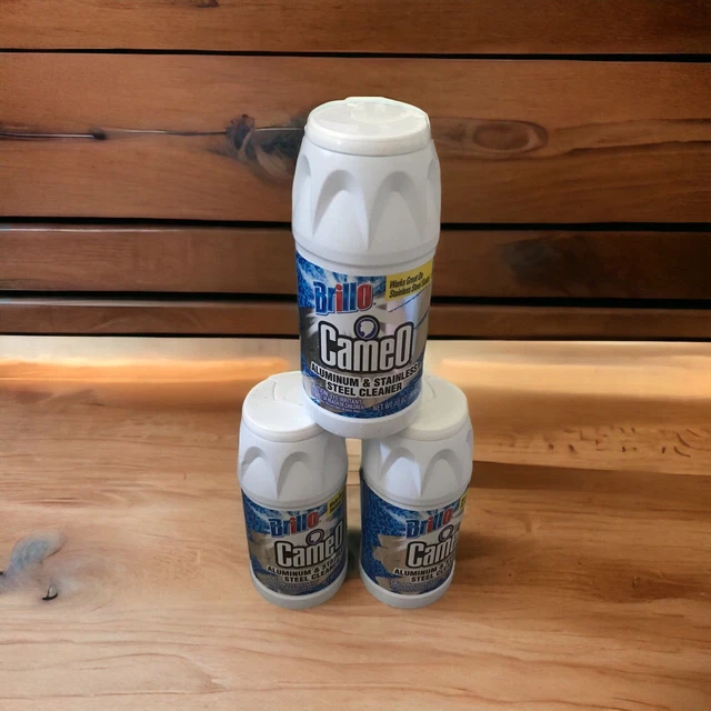 (3) 10 oz (OLD FORMULA) Brillo Cameo Aluminum & Stainless Steel Cleaner