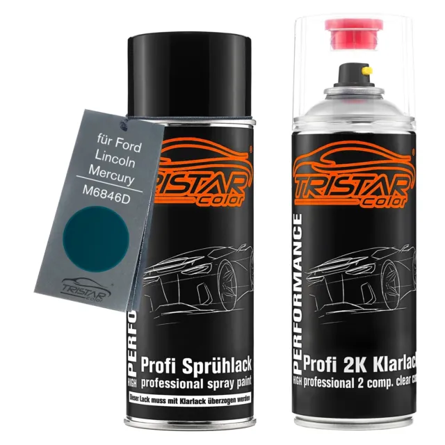 Autolack 2K Spraydosen Set für Ford Lincoln Mercury M6846D Deep Evergreen
