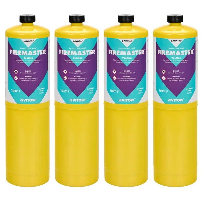 4 X FIREMASTER MAPP Gas 400g Blow Torch Fuel Bottle £38.50 - PicClick UK