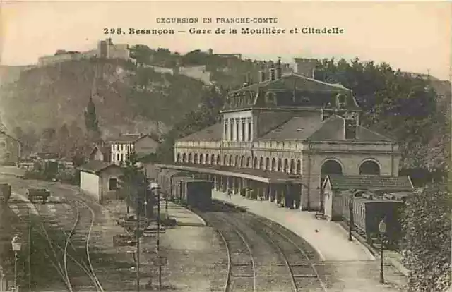 25 - Besançon - Gare de la Moullière et Citadelle - Animée - Trains - CPA - Voir