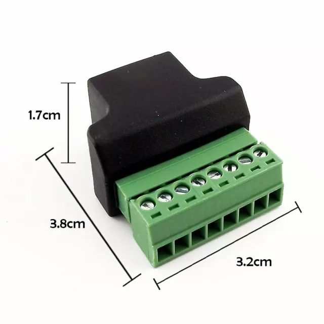 5pcs 8P8C RJ45 Ethernet Male to 8 Pin AV Terminal Screw Adapter Converter AU NEW 3