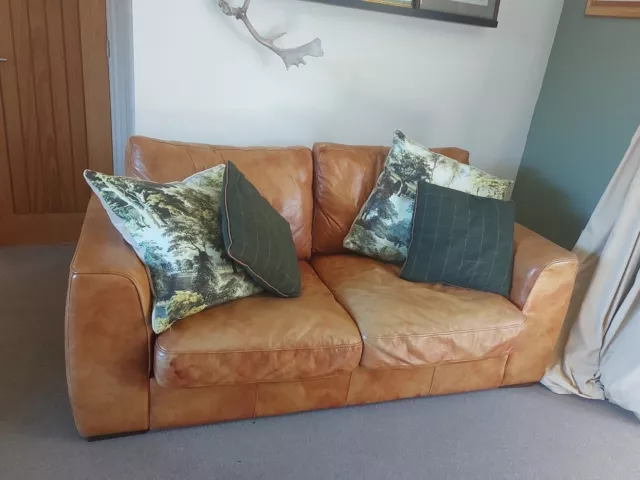House Of Fraser Colorado Tan Leather 2 Seater Sofa
