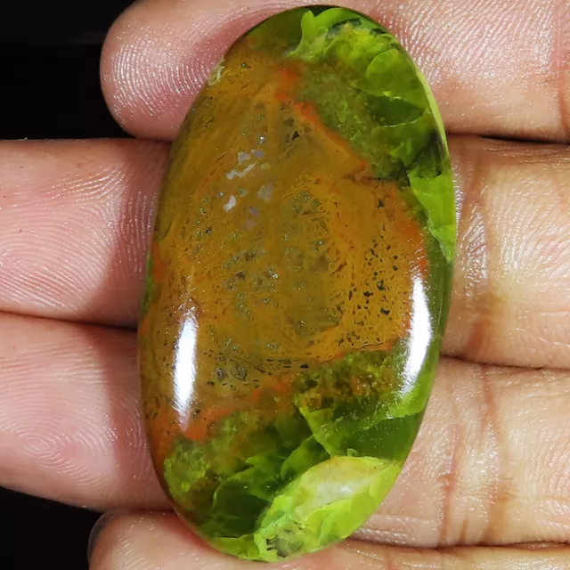 Unbehandelt 74.95 Karat Grün Opal Cabochon Ovale Form Edelstein 25x46x7 MM