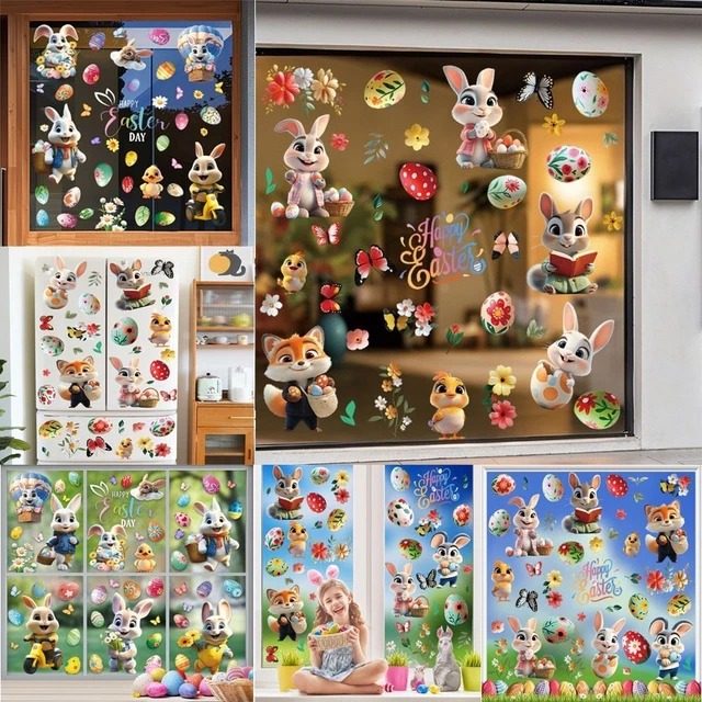 Easter Sticky ELECTROSTATIC STICKY EASTER Egg Stickers 2025 Easter Party $16.91 ...