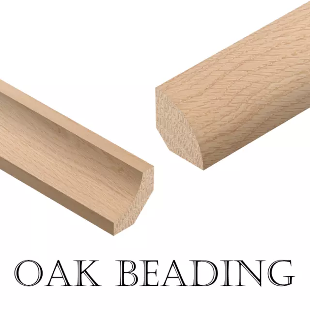 Solid Oak Floor Beading 0.9m 1.15m Corner Edge Bead I 12mm, 15mm, 18mm, 21mm