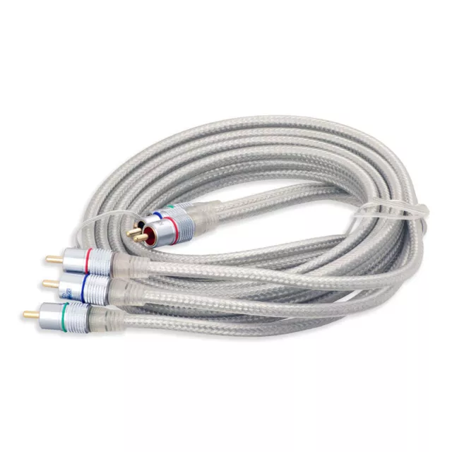 2m YUV RGB Komponenten Kabel Anschlusskabel 3x3 CINCH RCA Stecker 24K Vergoldet 2