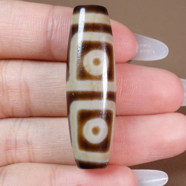 Ancient Tibetan DZI Beads Old Agate 4 Eye Totem Amulet Pendant GZI 5A Grade #027