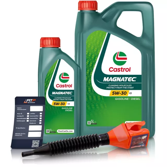 1 L + 5 L = 6 Litre Castrol Magnatec Stop-Start 5W-30 C2 Engine Oil Acea C2