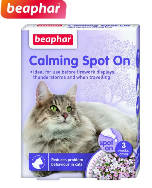 Beaphar Cat Calming Spot On Treatment For Cats 3 Week Soothes Fireworks Travel